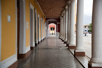 Fototapeta na wymiar corridor with columns in Nicaragua