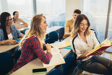 Group of students in class at the university