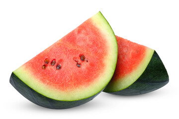Slice of watermelon isolated on white. watermelon clipping path