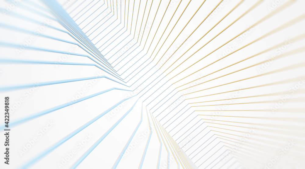 Poster abstract technology background with blue and gold lines