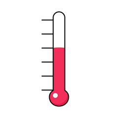 Fundraiser thermometer template icon. Clipart image isolated on white background
