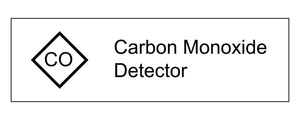 Carbon monoxide detector blueprint symbol. Clipart image isolated on white background