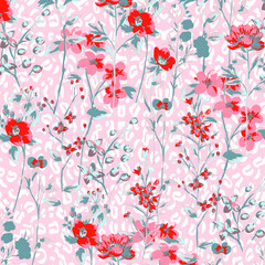 Vector illustration of a beautiful floral bouquet. Liberty style. fabric, covers, manufacturing, wallpapers, print, gift wrap.