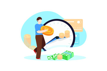 Banking Term Deposit Vector Illustration concept. Flat illustration isolated on white background.