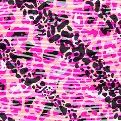 Abstract animal skin leopard seamless pattern design. Jaguar, leopard, cheetah, panther fur. Seamless camouflage background