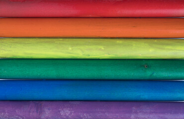 rainbow, LGBT flag on wooden background