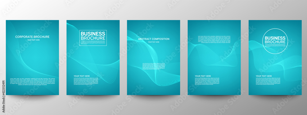 Wall mural cover geometric minimal. set. vector abstract line pattern for poster design. set of templates for b