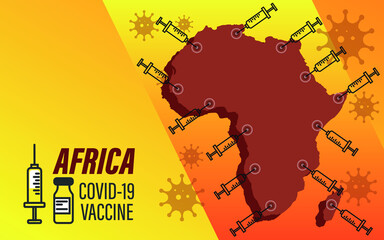 Isolated Africa continent map icon with a syringe