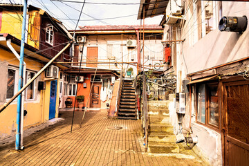 The courtyard of a poor house in the ghetto