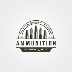 ammunition icon logo vintage vector symbol illustration design - obrazy, fototapety, plakaty