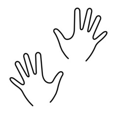 Two human hands, vector icon.