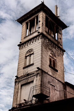 Old tower on a background of blue sky