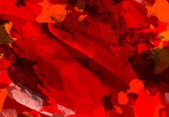 Abstract artistic image created by digital brushes in red-black color