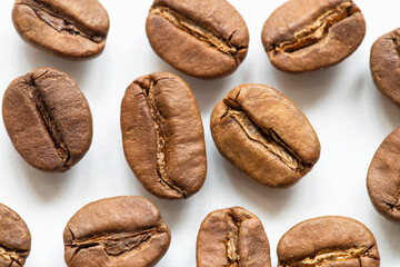 Dry coffee and raw coffee. Coffee is a very nice aromatic drink. 