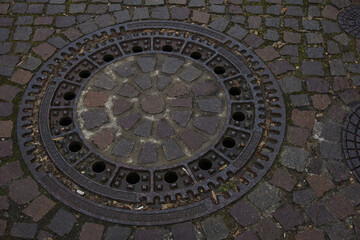 Rainy manhole