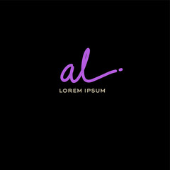 al a l initial handwriting or handwritten logo for identity