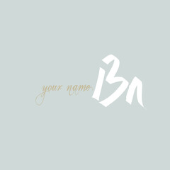 BN initial handwriting or handwritten logo for identity