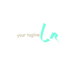 LR initial handwriting or handwritten logo for identity