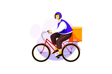Obraz premium Bicycle Delivery Service Vector illustration