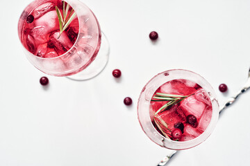 Cranberry rosemary spritzer drink.