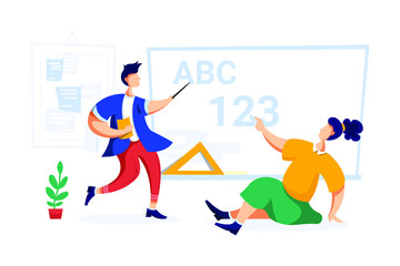 School and Education Vector Illustration concept. Flat illustration isolated on white background.