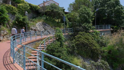Fototapeta premium La Passeggiata Anita Garibaldi a Genova Nervi, in Liguria.
