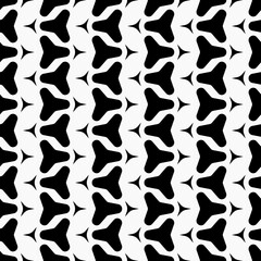 Three Blades Pattern. Horizontal Orientation. Black Color. Vector.