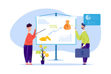 Banking Term Deposit Vector Illustration concept. Flat illustration isolated on white background.