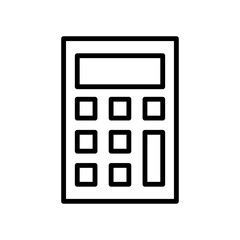 Calculator icon design, outline style, vector eps10