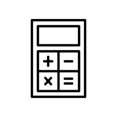 Calculator icon design, outline style, vector eps10