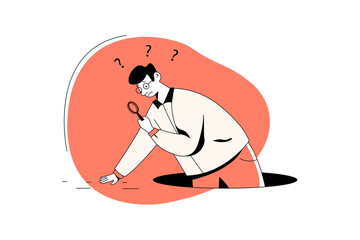No search found - Error State Illustration Concept