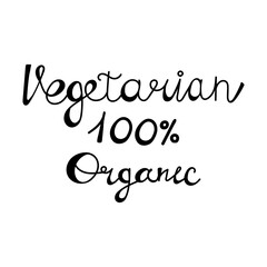 Vector lettering - vegetarian organic food