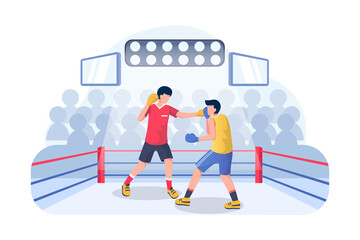 Boxing - Sport Vector Illustration concept. Flat illustration isolated on white background.