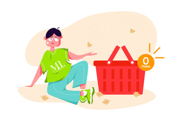 No Orders - Empty State Illustration concept. Flat illustration isolated on white background.