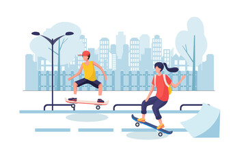 Skateboarding - Sport Illustration concept. Flat illustration isolated on white background.