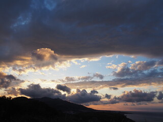 Atardecer en las proximidades de Castro Urdiales, España.