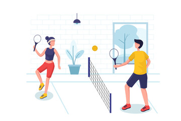 Fototapeta na wymiar Tennis - Sport Illustration concept. Flat illustration isolated on white background.