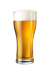 glass of beer isolated on white background, super big size photo
