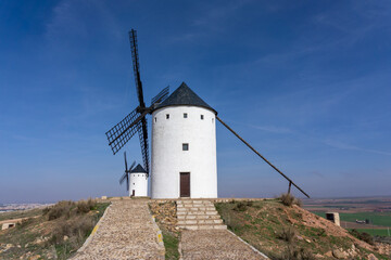 the windmills of La Mancha in the hills above San Juan de Alcazar