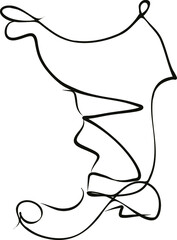 Contour image of the boot. Black lines on white color. Suitable for logo, sign, emblem.