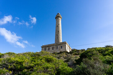 Fototapeta na wymiar view of the lighthouse at Capo Palos in Murcia in southeastern Spain