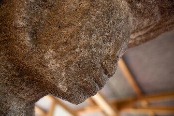 close up of an ancient sculptured face