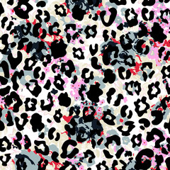 Abstract animal skin leopard seamless pattern design. Jaguar, leopard, cheetah, panther fur. Seamless camouflage background