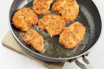 Preparing chicken with pretzel breadcrumbs series picture 10