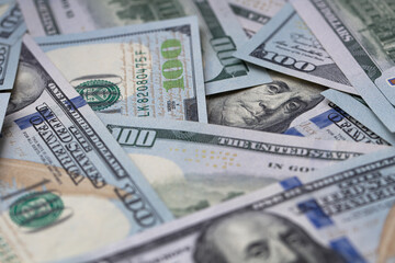 randomly layed 100 dollar bills