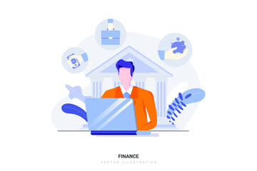 Business Finance Vector Illustration concept. Flat illustration isolated on white background.