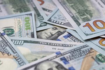 randomly layed 100 dollar bills