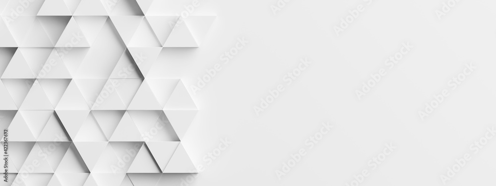 Poster random shifted white triangle background wallpaper banner pattern with copy space