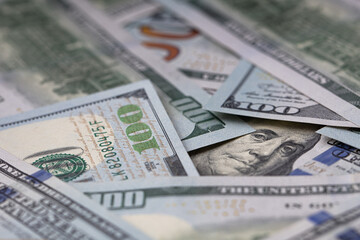 randomly layed 100 dollar bills