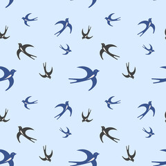 Fototapeta na wymiar Seamless pattern of swallows